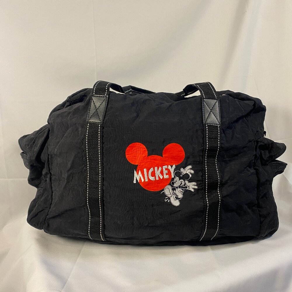 MICKEY UNLIMITED EMBROIDERED DISNEY BLACK DUFFLE BAG TRAVEL 17"